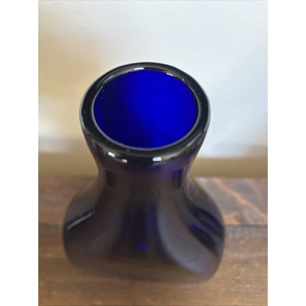 Vintage Cobalt Blue Vase Decanter Wanda Hand Made In Poland 11